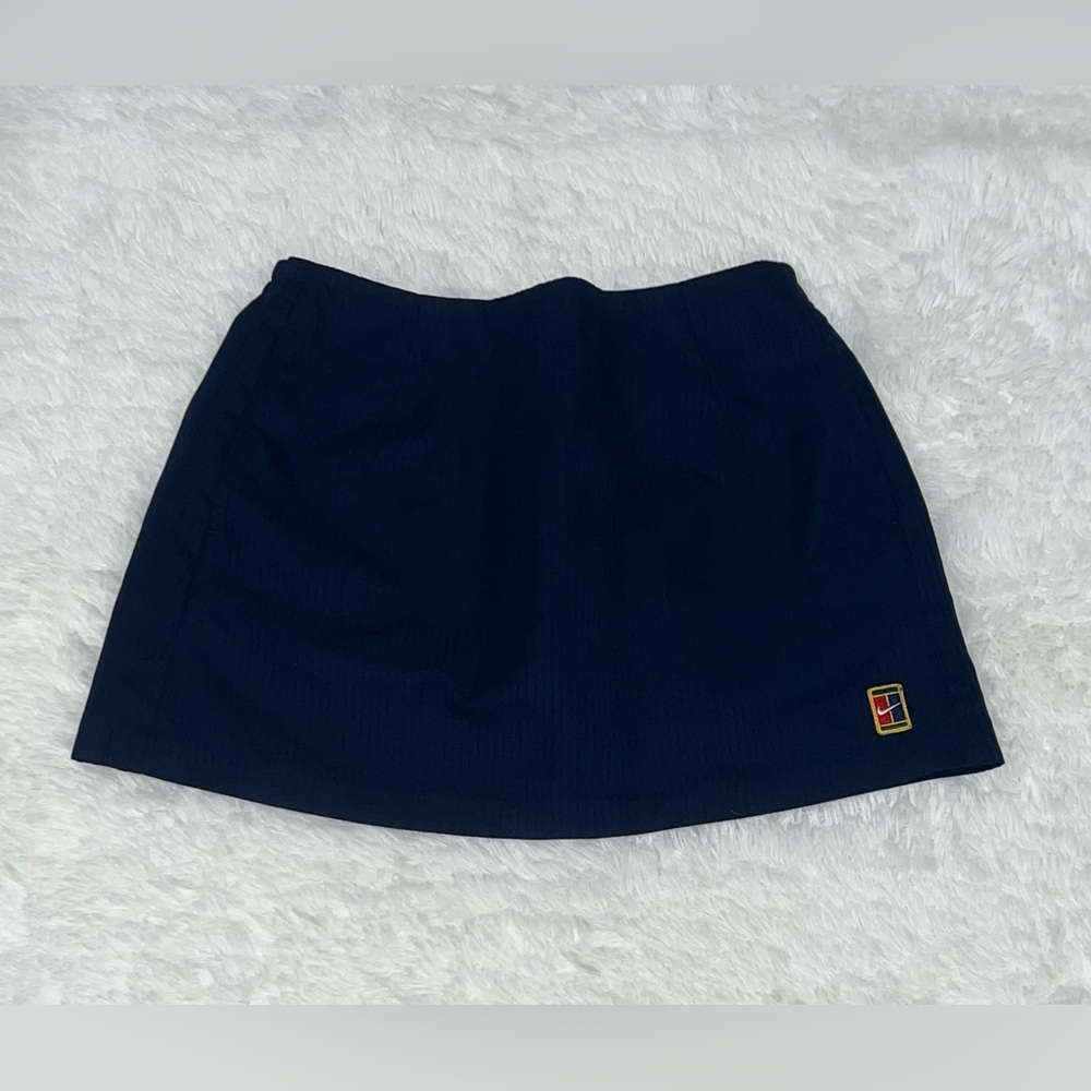 Navy Athletic Mini Skirt with Logo